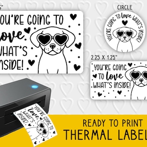 Sie werden es lieben, was in niedlichen Hunde-Thermoetiketten-Designs | Post/Geschenk-Verpackung | Für Thermodrucker | Rollo, Munbyn, Epson