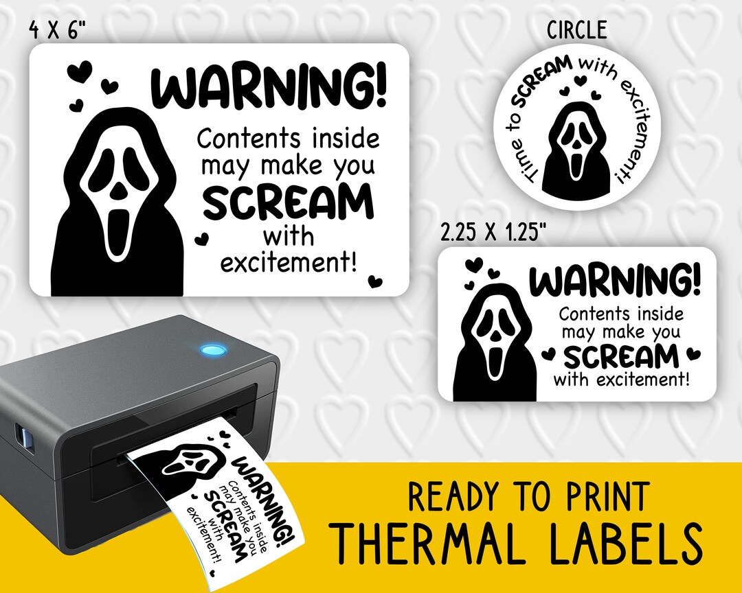 Scream With Excitement Thermal Label Designs Ghostface Inspired