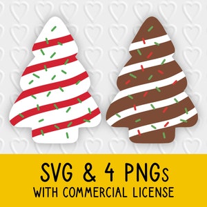 Christmas Tree Cake SVG PNG | Original and Chocolate Colorways | Vinyl Crafting & Sublimation | With Commercial License