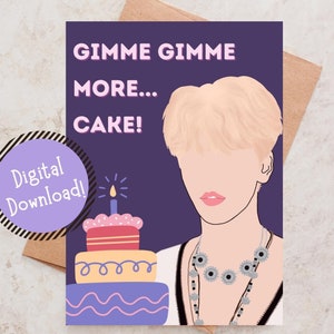 TXT imprimible Soobin ¡Dame, dame más pastel! Tarjeta de felicitación de cumpleaños, tarjeta de cumpleaños, tarjeta de felicitación Kpop, tarjeta Punny, tarjeta linda, regalo TXT Moa