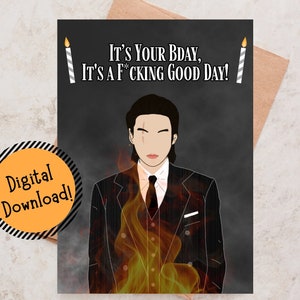 Cartão de aniversário imprimível do dia D do BTS SUGA Agust D, cartão de aniversário, cartão fofo, cartão de felicitações Kpop, cartão Punny, presente do exército BTS