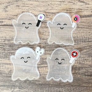 Ghostie Kpop Multi-Stan Suncatcher Window Decals, Rainbow Maker Decals, Glow in the dark, BTS, Stray Kids, Twice, NEWJEANS