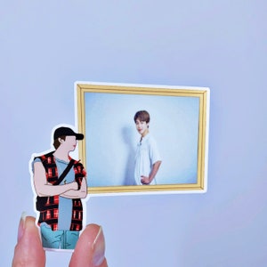 BTS RM Admiring Art Made By The Members Laminated Glossy Vinyl Sticker Bundle zdjęcie 6