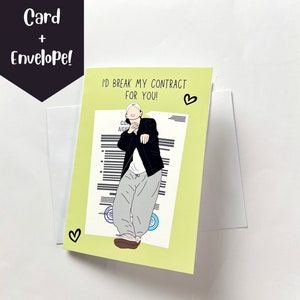 BTS V Taehyung Je romprais mon contrat pour toi ! Carte de Saint-Valentin, Carte de vœux Kpop, Carte Punny, Carte mignonne, Cadeau de l’armée BTS