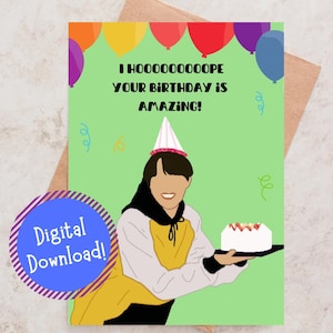 Tarjeta de felicitación de cumpleaños imprimible BTS Jhope Hoseok, tarjeta de cumpleaños, tarjeta linda, tarjeta de felicitación Kpop, tarjeta Punny, regalo del ejército BTS