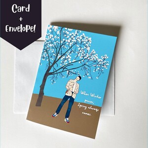 BTS RM Namjoon wanneer de winter voorbijgaat, de lente komt altijd wenskaart, leuke kaart, Kpop wenskaart, kaart voor elke gelegenheid, BTS leger cadeau