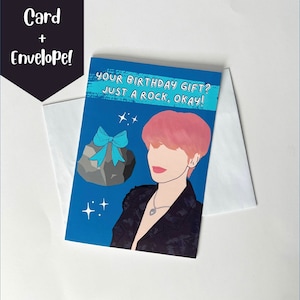 TXT Taehyun Votre cadeau d'anniversaire ? Juste un rocher, d'accord ! Carte d’anniversaire, Carte de vœux Kpop, Carte Punny, Carte mignonne, Cadeau TXT Moa