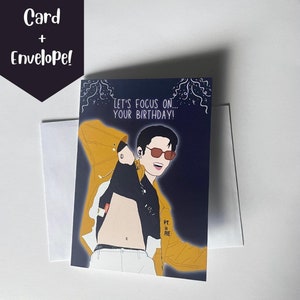 BTS JK Jungkook Vamos nos concentrar em seu cartão de aniversário, cartão de aniversário, cartão Kpop, cartão Punny, cartão engraçado, presente do exército BTS