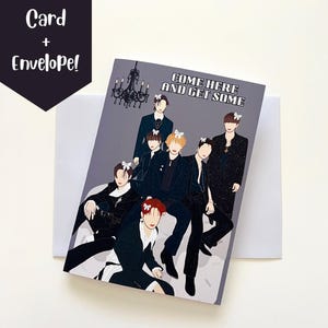Enhypen 'Come Here And Get Some'-verjaardagskaart, Kpop-wenskaart, punnykaart, Engene-cadeau, bijt me