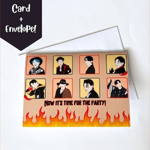 Ateez "¡Ahora es el momento de la fiesta!" Tarjeta de cumpleaños, tarjeta de felicitación Kpop, tarjeta Punny, Ateez Bouncy, regalo Atiny