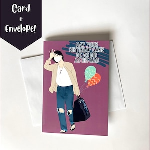 BTS Airport Yoongi avec carte d’anniversaire de sac à main, carte d’anniversaire, carte de vœux Kpop, carte Punny, carte drôle, cadeau de l’armée BTS