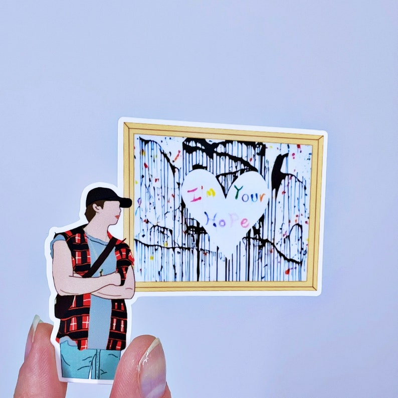 BTS RM Admiring Art Made By The Members Laminated Glossy Vinyl Sticker Bundle zdjęcie 5
