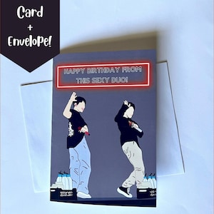 Tarjeta de felicitación de cumpleaños SVT Woozi y Hoshi, tarjeta de cumpleaños, tarjeta linda, tarjeta de felicitación Kpop, tarjeta punny, tarjeta divertida, diecisiete quilates