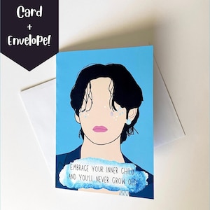 Cartão de aniversário interno da criança BTS V Taehyung, cartão de aniversário, cartão Kpop, cartão Punny, cartão fofo, presente do exército BTS
