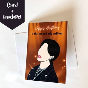 BTS Jimin Vibe "¡Feliz cumpleaños es el único himno!" Tarjeta de cumpleaños, tarjeta de felicitación Kpop, tarjeta Punny, regalo del ejército BTS