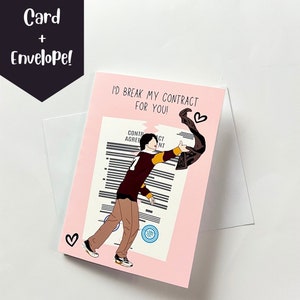 BTS Jin Seokjin Ich würde meinen Vertrag für dich brechen! Valentinstag Karte, Kpop Grußkarte, Punny Karte, süße Karte, BTS Armee Geschenk