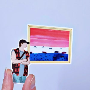 BTS RM Admiring Art Made By The Members Laminated Glossy Vinyl Sticker Bundle zdjęcie 3