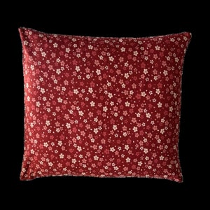 Japanese Zabuton Sitting Floor Cushion (includes insert and removable cover). Sakura Red.
