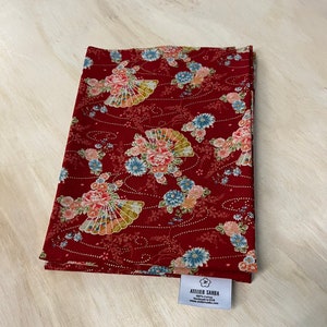 Limited Edition Futon with Wagara Fan Red Cover. Hand Made Vintage Style futon . All Cotton Futon. Japanese Futon. SHIKIBUTON.