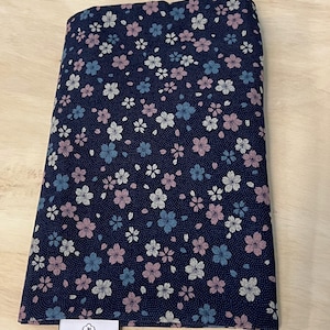 Sakura Navy Custom Cotton Futon Cover.  Japanese Fabric. Handmade Shiki Futon Cover.