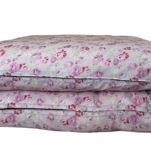 Futon with Cover .  Hand Made Vintage Style futon.  Pink Rose Cover.  All Cotton Futon. Japanese Futon. SHIKIBUTON. Vintage style bed.