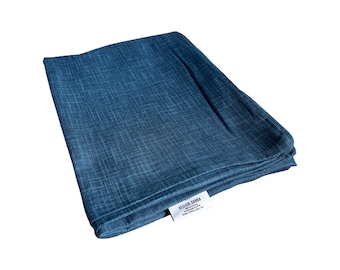 Mura Blue Custom Cotton Futon Cover.  Japanese Fabric. Handmade Shiki Futon Cover.