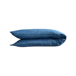 Futon with Cover .  Hand Made Vintage Style futon.  Mura Blue Cover.  All Cotton Futon. Japanese Futon. SHIKIBUTON. Vintage style bed.
