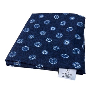 Shibori Indigo Custom Cotton Futon Cover.  Japanese Fabric. Handmade Shiki Futon Cover.