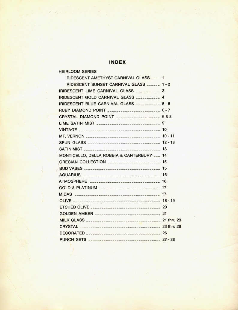 1973 Indiana Glass Catalog - Etsy