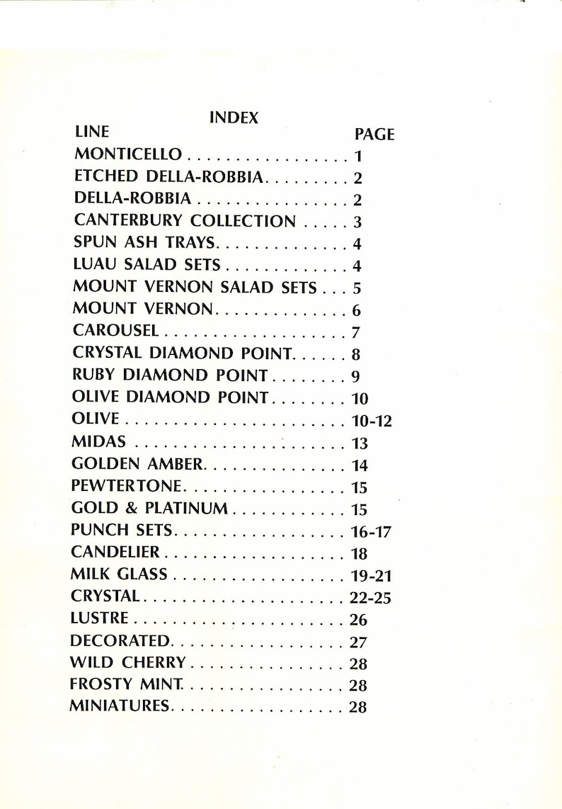 1968 Indiana Glass Catalog - Etsy