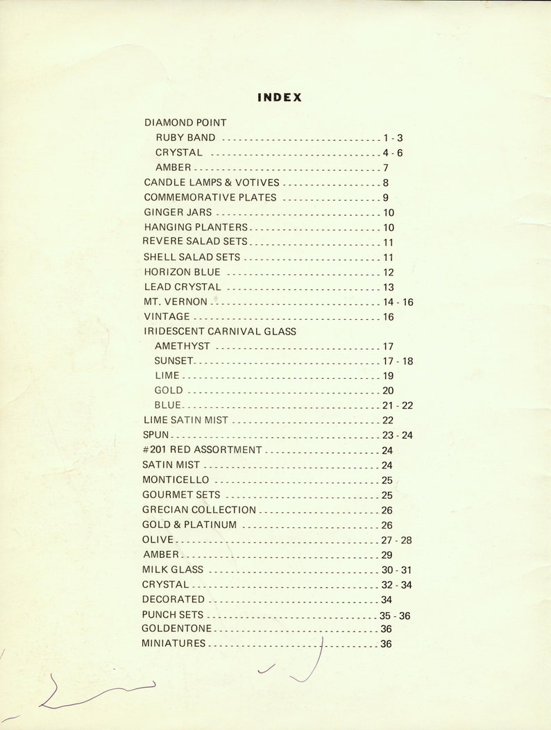 1975 Indiana Glass Catalog - Etsy