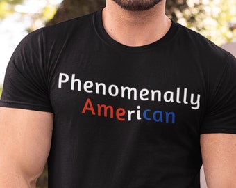 Phenomenally American - Red, White & Blue - Crew Neck Unisex Tshirt