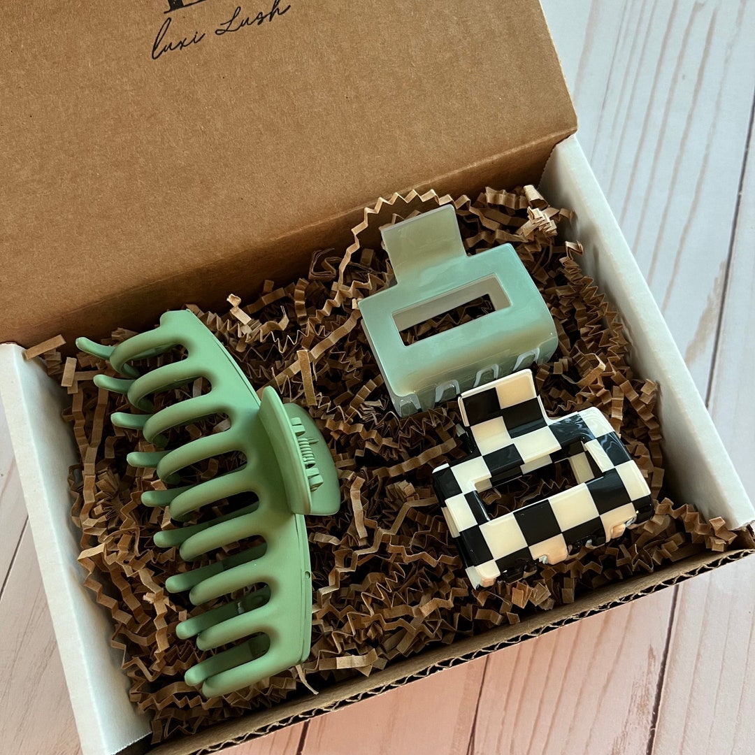 Sage Green Hair Claw Clips Gift Set, Extra Large Matte Claw Clip