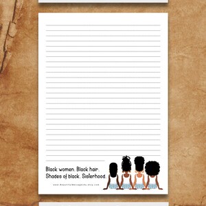 PRINTABLE Letter Writing Stationery, Digital Download, African-american Women Notepaper ...