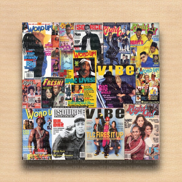 COLLAGE - vintage magazines; 80s magazines; 90s magazines; tumbler; sublimation journals; sublimation file;  sublimation