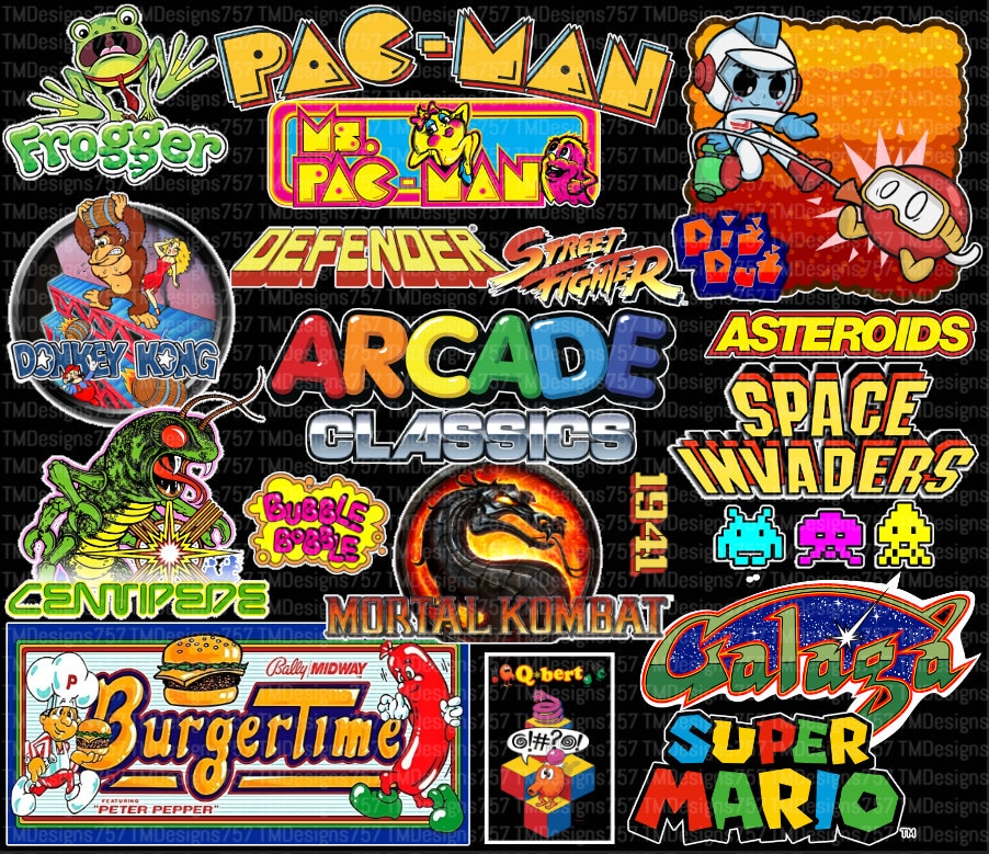 Classic Arcade Game Logos
