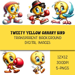 Tweety Canary Birds / pájaro canario / pájaro amarillo / sublimación / pegatinas / manualidades / bricolaje