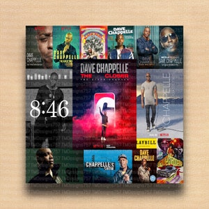 COLLAGE - Dave Chappelle; Komödie; SNL; Kapelle zeigen; Unterhaltung; Becherdatei; 20 Unzen Becher; dünne Becherfeile; Sublimation; PNG-Datei