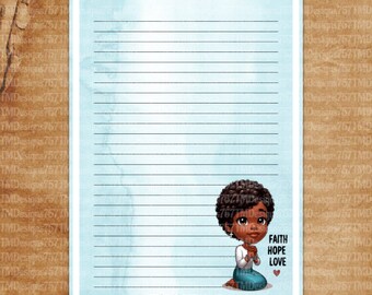 PRINTABLE Letter Writing Stationery Notepaper * African-american Women * Stationery Sheets ...