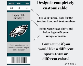 eagles tickets etsy