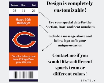 cubs ticket etsy