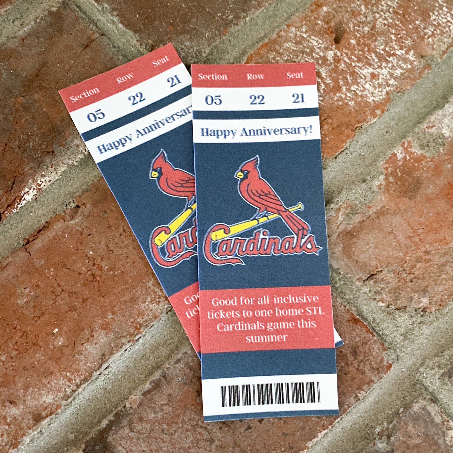 STL Cardinals Surprise Ticket Gift, St. Louis Cardinals Custom Ticket