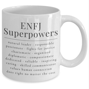 ENFJ mug, enfj strengths, enfj coffee mug, enfj gift, gift for enfj, enfj personality, Myers Briggs mug, Myers Briggs type, personality mug