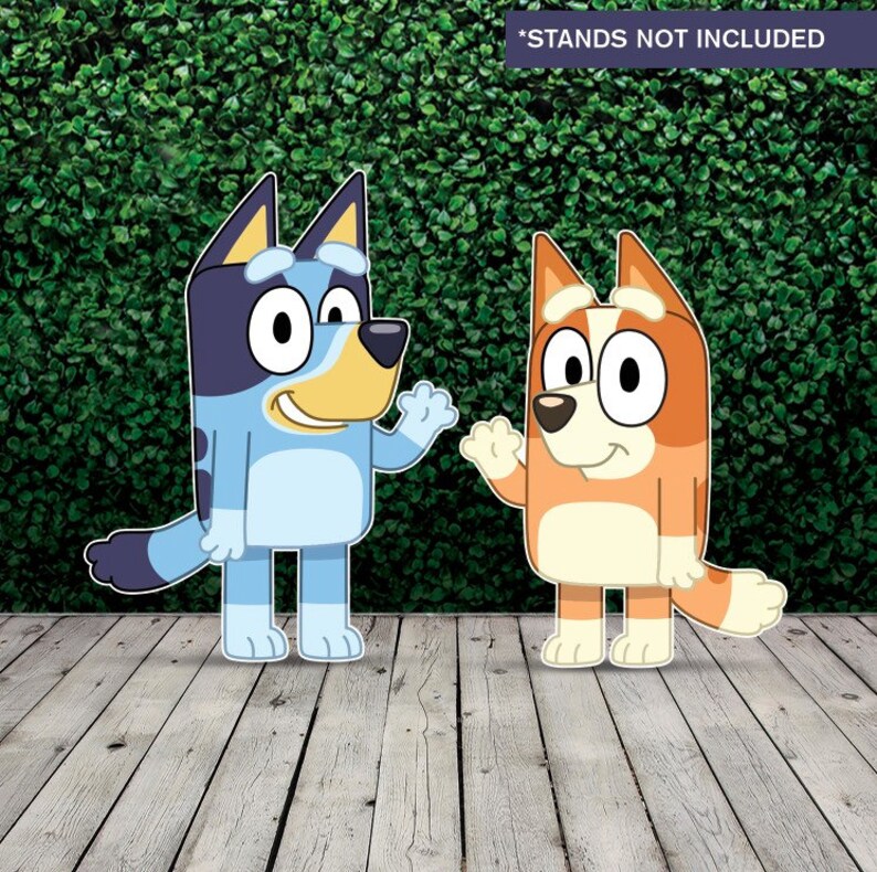 Bluey and Bingo Cutouts Bluey Bingo Yard Decoration Bluey Birthday Party Bluey Party Props Photo Props Bluey Bingo Room