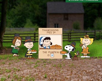 Peanuts Thanksgiving Yard Sign Set, Charlie Brown Cutouts