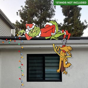 Grinch Yard Sign, Grinch Stealing Lights, Christmas Yard Decoration
