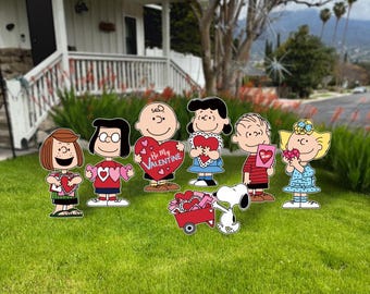 Charlie Brown Valentine, Peanuts Valentine’s Day Kisses Booth, Yard Decor, Lucy Kissing Booth, Peanuts Yard Sign