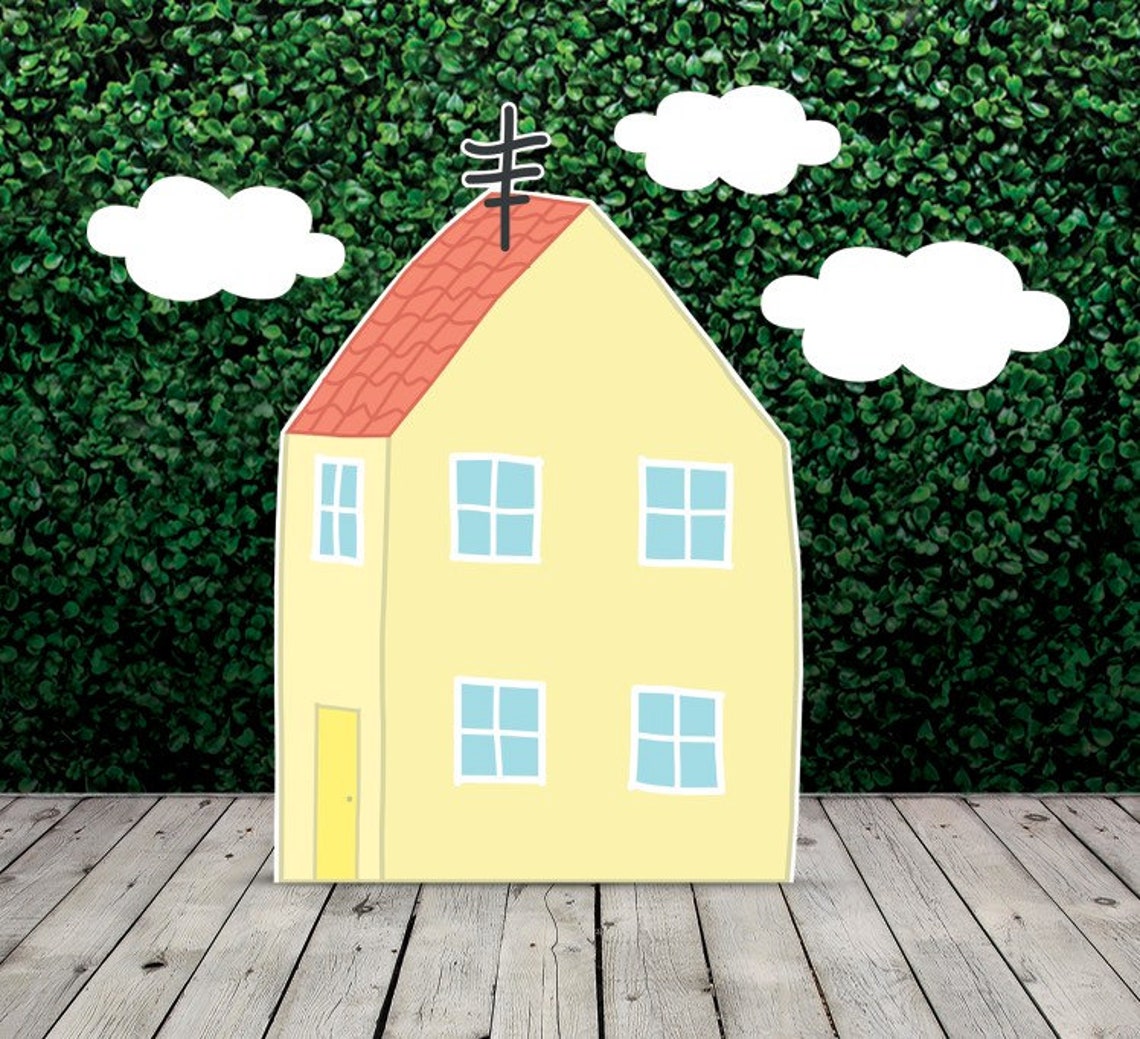 Peppa Pig House Cutouts Peppa Pig Cutouts Peppa Pig Yard Etsy