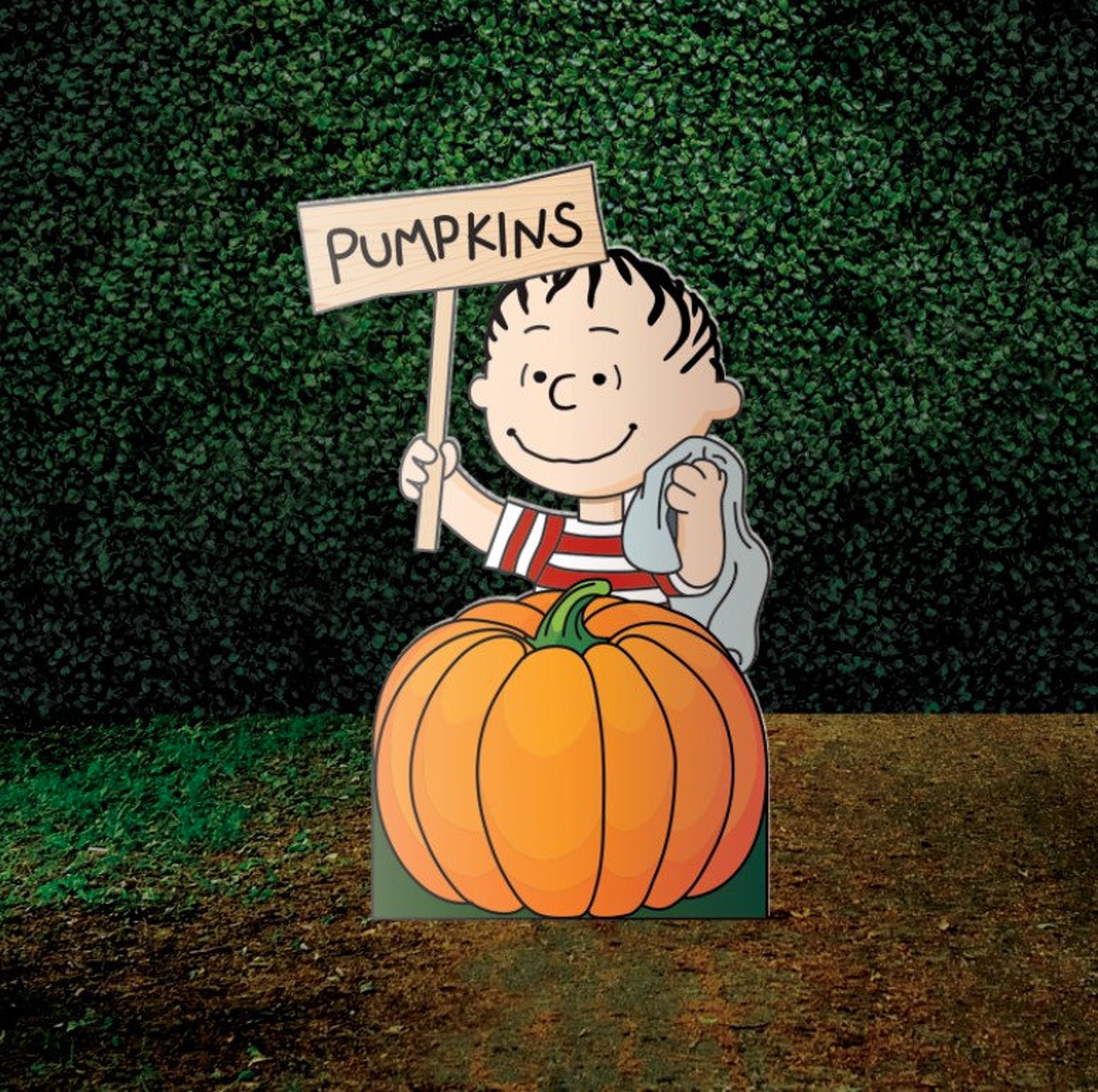 Peanuts Great Pumpkin Yard Decoration: Linus Van Pelt Sign - Etsy
