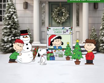 Peanuts Christmas Yard Decoration SET, Charlie Brown Cutout, Party Props